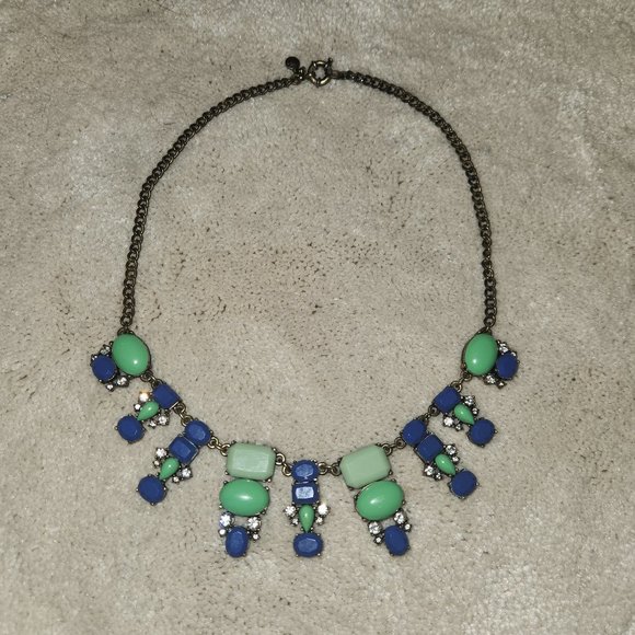 J. Crew Jewelry - J Crew Blue & Green Cabachon Nacklace